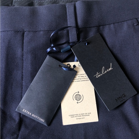 NWT Tailored  Mens Navy Blue Tapered Leg Pants in Size 34x32 - Picture 5 of 7